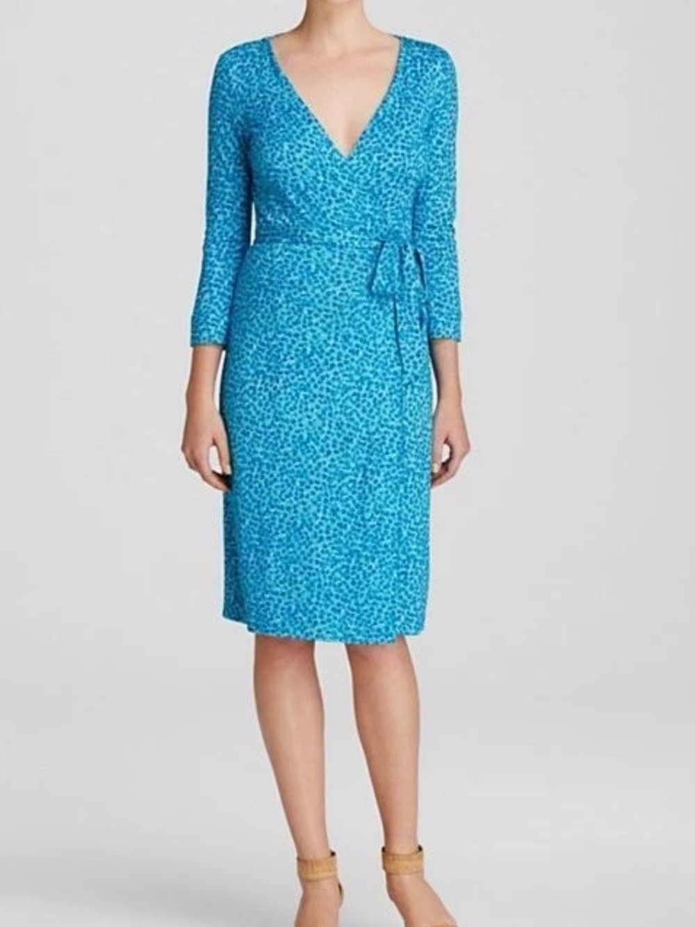 Diane Von Furstenberg Diane Julian Two Wrap pedal dreams Dress 100% silk